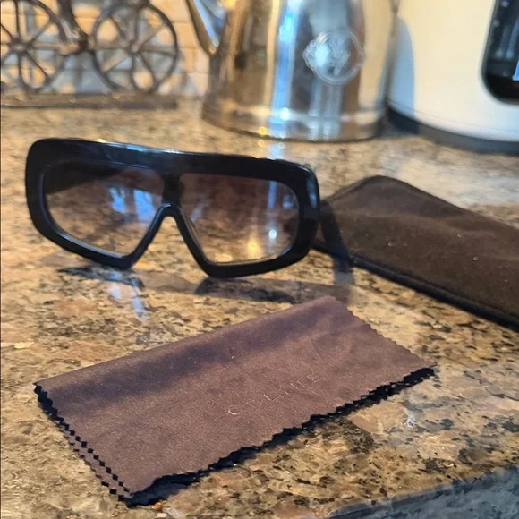 Celine Black Oversized Sunglasses EUC - Picture 5 of 12
